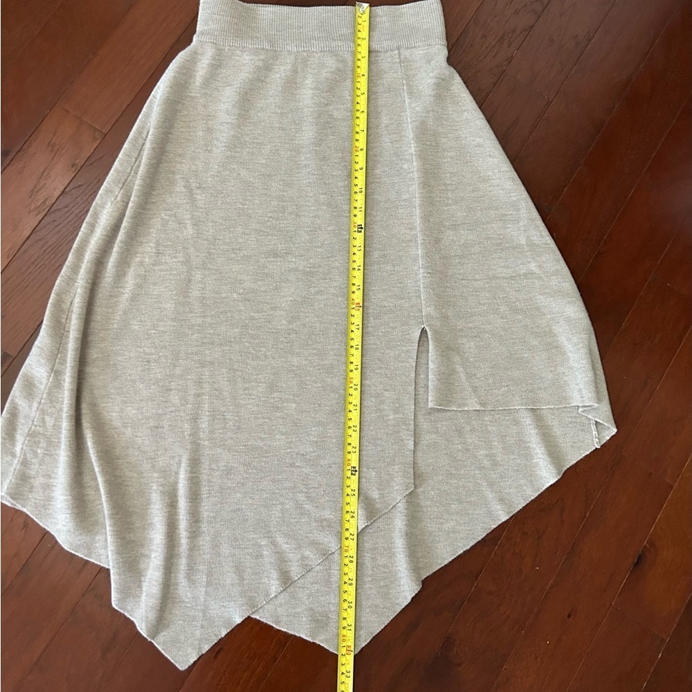 $148 Anthropologie Dolan Blanche Sweater MIDI asymmetrical skirt beige size XS - Picture 13 of 14